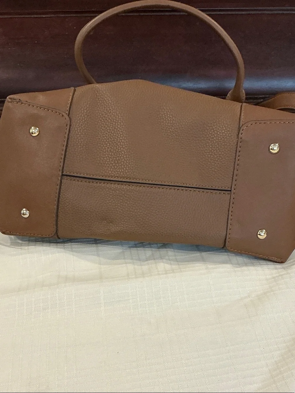 Nine West Brown Pebbled Satchel with Removable Strap